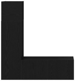 Set di mobili tv 3 pezzi  in legno ingegnerizzato di rovere nero