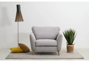 Poltrona in velluto a coste grigio chiaro Paris - Scandic