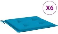 Cuscini per Sedie da Giardino 6 pz Blu 50x50x3 cm Tessuto cod mxl 67981