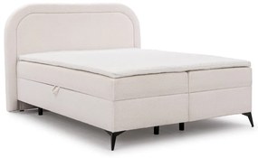 Letto boxspring bianco con contenitore 160x200 cm Ornes – Ropez
