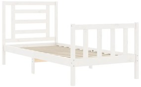 Giroletto con testiera bianco small single legno massello