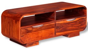 Tavolino Da Salotto İn Legno Massello Di Sheesham 90x40x35 Cm /