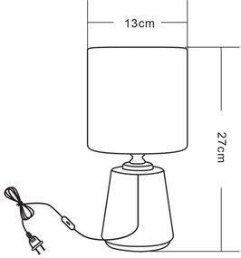 Zuma Line HS8605-WH - Lampada da tavolo 1xE14/40W/230V bianco/oro/decorazione in marmo