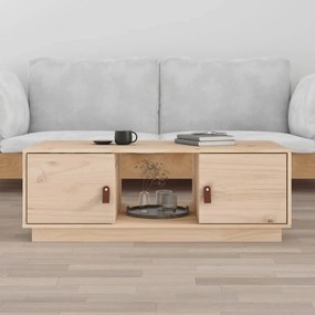 Tavolino Da Salotto 100x50x35 Cm İn Legno Massello Di Pino /