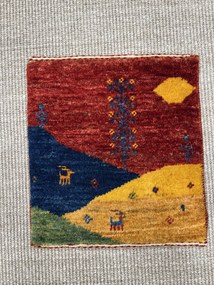 Gabbeh Tappeto persiano 40 x 40 Rosso (Iran) Annodato A Mano