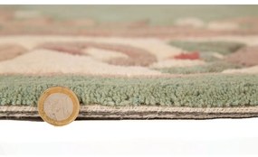 Tappeto rotondo in lana verde ø 120 cm - Flair Rugs