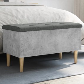 Panca Portaoggetti Grigio Cemento 82x42x46 Cm Legno Multistrato /