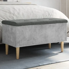 Panca Portaoggetti Grigio Cemento 82x42x46 Cm Legno Multistrato /