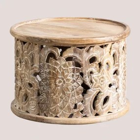 Tavolino rotondo Adriel in legno di mango NATURAL - Sklum
