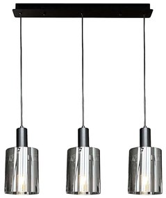 Lampadario a sospensione con filo ARCADIA 3xE27/60W/230V nero/fumé