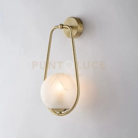 Applique in ferro bronzato 1 luce con sfera dm.14 afrodite