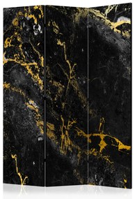 Paravento design Eleganza nera (3 pezzi) - texture marmo nero