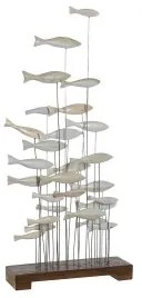 Statua Decorativa Home ESPRIT Bianco Marrone Spirali 45 x 15 x 100 cm