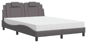 Letto con Materasso Grigio 120x200 cm in Similpelle