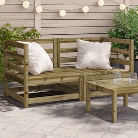 Divani angolare giardino 2pz 70x70x67 cm legno pino impregnato