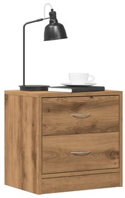 Comodini 2pz Rovere Artigianale 40x30x40 Cm İn Truciolato /