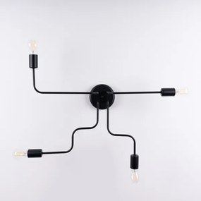 Sollux SL.1446 - Lampadario a plafone VECTOR 4xE27/15W/230V nero