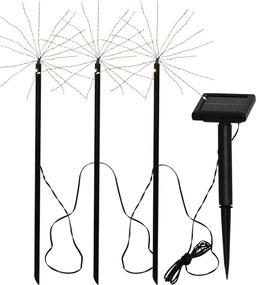 Set di 3 luci LED solari da esterno Fuoco d'artificio, altezza 40 cm Firework - Star Trading