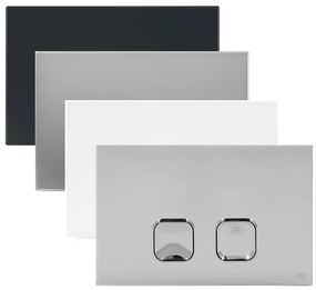 Placca cassetta wc Oli serie Plain in abs cromo lucido con doppio scarico