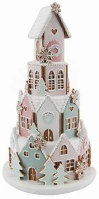 Figura natalizia illuminata multicolore H 42 cm