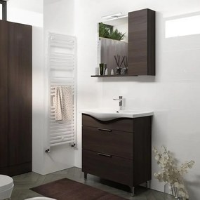 Mobile sottolavabo e lavabo Jnka per vasca centrale legno noce L 80 x H 75 x P 46 cm 2 cassetti