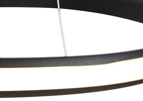 Lampada a sospensione moderna nera 74 cm con LED - Rowan