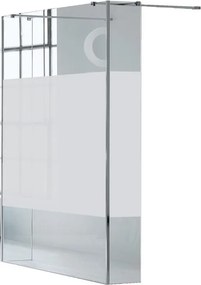 Box doccia walk-in Wens, vetro serigrafato 6 mm, H 200 cm, profilo cromo