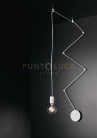 Plafoniera habitat bianca 1 luce attacco e27 500cm regolabile con d...