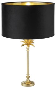 Lampada Da Scrivania Contemporanea Palma Metallo Ottone E Nero 1 Luce E27