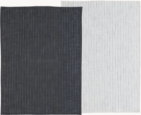 Set di 2 strofinacci in cotone Line