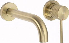 Rubinetto da parete Rea  Lungo Stripe Brush Gold
