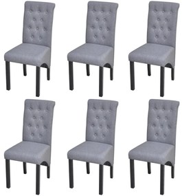 Sedie Da Pranzo 6 Pz Grigio Chiaro İn Tessuto /