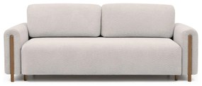 Divano beige allungabile/con contenitore e rivestimento in bouclé 244 cm Arcadova – ELTAP