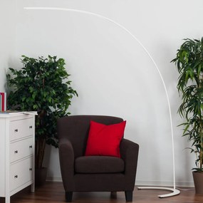 Lindby Danua - lampada LED da terra bianca minimalista