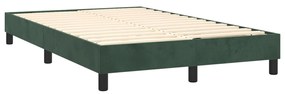 Letto a Molle con Materasso e LED Verde Scuro 120x200cm Velluto