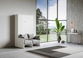 Letto una piazza e mezza a scomparsa 120 verticale Kentaro Sofà, Bianco Frassino / Classic / ALESSIA 20