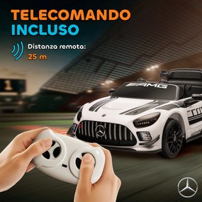 Macchina Elettrica Bambini 3-8 Anni Licenza Ufficiale Mercedes AMG 12V con Telecomando Luci LED Bianco...
