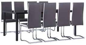 Set Sala Da Pranzo 9 Pz İn Similpelle Grigio /