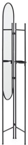 Kave Home - Paravento Vaniria in metallo nero con specchio 82 x 183 cm