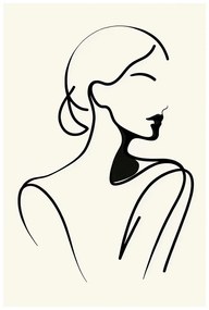Quadro su tela – Donna in linee minimaliste