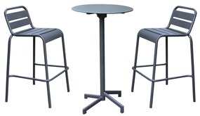 OPERA - set tavolo in metallo cm Ø 60 x 102 h con 2 sgabelli Opera
