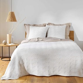 Set con copriletto e federa bianco/beige in jersey 220x240 cm Cassandra – douceur d'intérieur