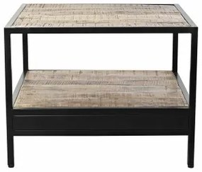 Tavolo aggiuntivo DKD Home Decor Marrone Nero Metallo Legno di mango 60 x 60 x 46 cm