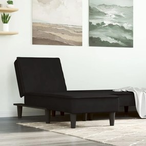 Chaise Longue İn Velluto Nero /