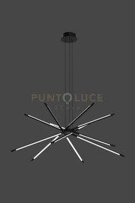 Tubular  lampadario tubolare 12lt nero matto, led 60w,4800lm,3000k,...