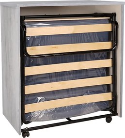 Letto a scomparsa estraibile salvaspazio con materasso 80x180 Quercia Bianco