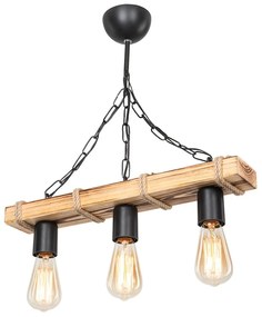 Lampada da soffitto in nero-naturale 10,5x48,5 cm - Squid Lighting