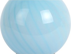 Lampada da tavolo azzurra con paralume in vetro (altezza totale 17 cm) Summer Globe – Leitmotiv