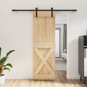 Porta Scorrevole Con Set Hardware 70x210 Cm Legno Massello Pino /