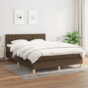 Giroletto A Molle Con Materasso Marrone Scuro 140x200cm Tessuto /